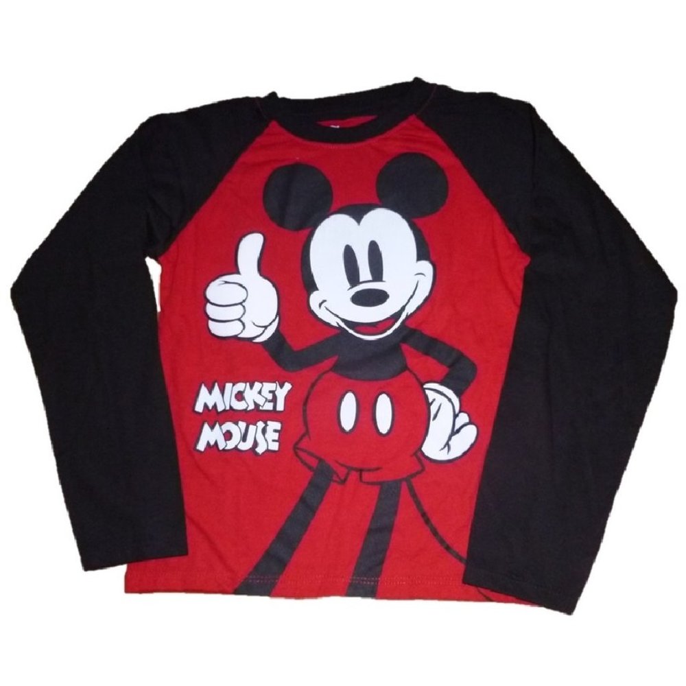 Toddler Boys MICKEY MOUSE Thumbs Up Long Sleeve Raglan T-Shirt Size 5T  NWT